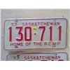 Image 2 : 2- 1973 SASKATCHEWAN RCMP LICENSE PLATES (CONSECUTIVE NUMBERS)