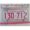 Image 3 : 2- 1973 SASKATCHEWAN RCMP LICENSE PLATES (CONSECUTIVE NUMBERS)