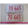 Image 1 : 2- 1973 SASKATCHEWAN RCMP LICENSE PLATES (FRONT & BACK)