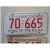 Image 2 : 2- 1973 SASKATCHEWAN RCMP LICENSE PLATES (FRONT & BACK)