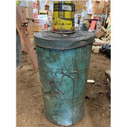 Galvanized Flower Bin + Pelican Cooler Can