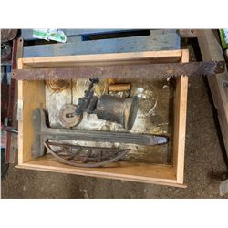 Shoe Last Stand + Stove Front Cover + Weight + Vintage Blowtorch