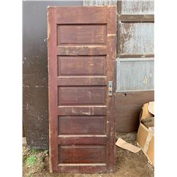 Vintage Wooden Door w/ Hardware (No Knob, 32" W 79"H)