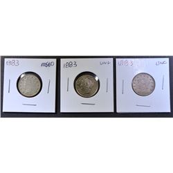 2 1883 NO CENTS LIBERTY NICKELS CH BU