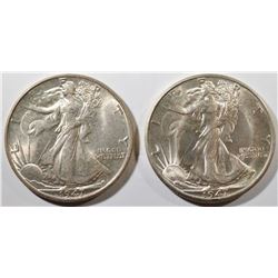 1947-P,D WALKING LIBERTY HALVES CH BU