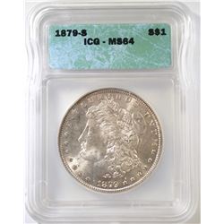1879-S MORGAN DOLLAR, ICG MS-64