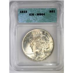 1923 PEACE DOLLAR, ICG MS-64