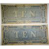 Image 2 : 2-1864 $10 CONFEDERATE NOTES