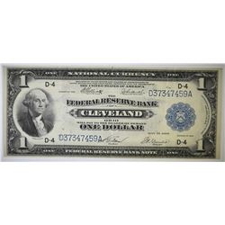 1918 $1 FEDERAL RESERVE BANK OF CLEVELAND VF
