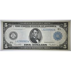1914 $5 FEDERAL RESERVE NOTE XF