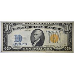 1934 A NORTH AFRICA $10 SILVER CERTIFICATE XF