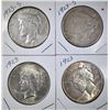Image 1 : LOT OF 4 PEACE DOLLARS: