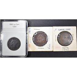 LOT OF 3 LARGE CENTS: