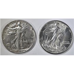 1928-S VF & 1941 BU WALKING LIBERTY HALF DOLLARS