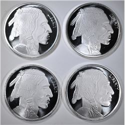 4 1 OZ SILVER BUFFALO ROUNDS
