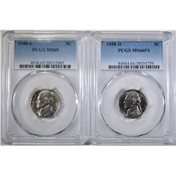 LOT OF 2 PCGS GRADED JEFFERSON NICKELS