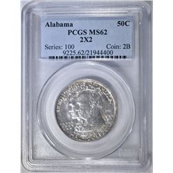 1921 ALABAMA 2X2 COMMEM HALF DOLLAR  PCGS MS-62