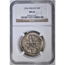 1926 OREGON COMMEM HALF DOLLAR  NGC MS-64