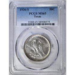 1936-S TEXAS COMMEM HALF DOLLAR  PCGS MS-65