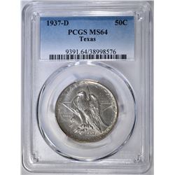 1937-D TEXAS COMMEM HALF DOLLAR  PCGS MS-64