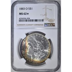 1883-O MORGAN DOLLAR  NGC MS-62*  COLOR