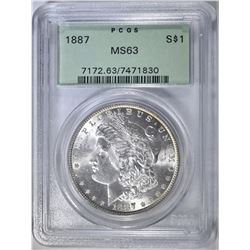 1887 MORGAN DOLLAR  PCGS MS-63
