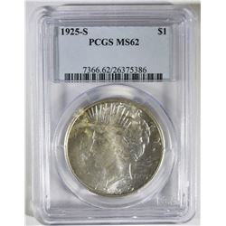 1925-S PEACE DOLLAR PCGS MS-62