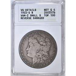 1903-S MORGAN DOLLAR  ANACS VG DETAILS