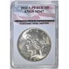 Image 1 : 1922-S PEACE DOLLAR  ANGS SUPERB GEM
