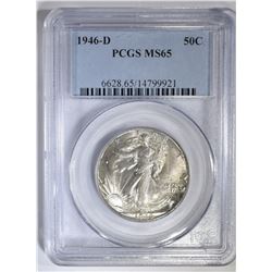 1946-D WALKING LIBERTY HALF DOLLAR PCGS MS-65
