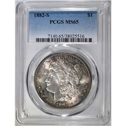 1882-S MORGAN DOLLAR PCGS MS-65