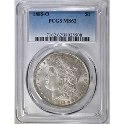 1885-O MORGAN DOLLAR PCGS MS-62