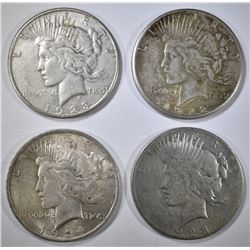 4-CIRC PEACE DOLLARS: