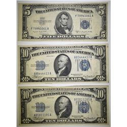 1934, 34-A $10 & 53-B $5 SILVER CERTIFICATES