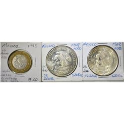 LOT OF 3 MEXICAN COINS: