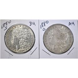 1880-O AU & 1880-S BU MORGAN DOLLARS