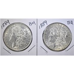 2 1889 BU MORGAN DOLLARS