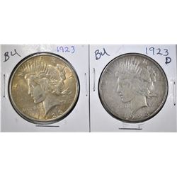 1923 BU & 1923-D BU PEACE DOLLARS