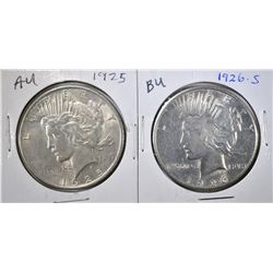 1925 AU & 1926-S BU PEACE DOLLARS