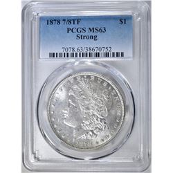 1878 7/8TF MORGAN DOLLAR  PCGS MS-63 STRONG