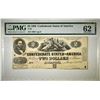 Image 1 : 1862 $2 CONFEDERATE NOTE PMG 62 T-42