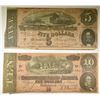 Image 1 : 1864 $5.00 & $10.00 CONFEDERATE NOTES