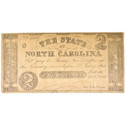 1861 $2 STATE OF NORTH CAROLINA