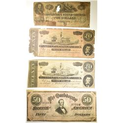 CONFEDERATE NOTE LOT 4 NOTES