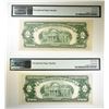 Image 2 : 2-PMG GRADED $2.00 RED SEAL NOTES