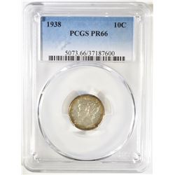 1938 MERCURY DIME PCGS PR-66