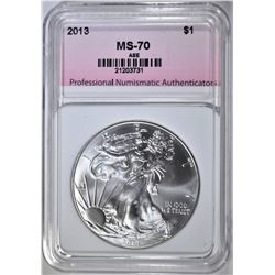 2013 AMERICAN SILVER EAGLE, PNA PERFECT GEM BU