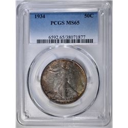 1934 WALKING LIBERTY HALF DOLLAR PCGS MS-65 COLOR