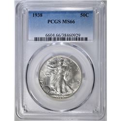 1938 WALKING LIBERTY HALF DOLLAR PCGS MS-66