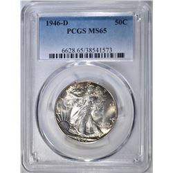 1946-D WALKING LIBERTY HALF DOLLAR PCGS MS-65